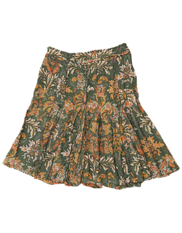 Gonna a pieghe da donna Henry Cottons IT 44 media W30 verde Paisley
