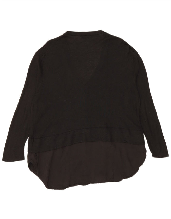 Zara Womens Longline Cardigan Sweater UK 14 Medium Black