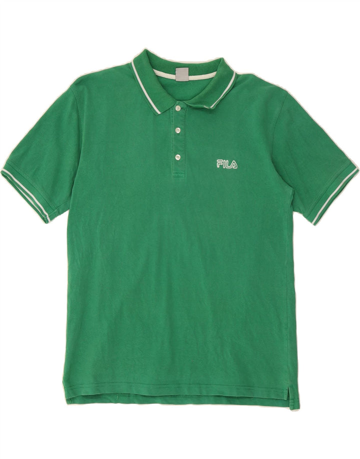 FILA Mens Polo Shirt Large Green Cotton Vintage Fila and Second-Hand Fila from Messina Hembry 