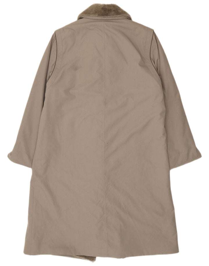 Sobretudo Sherpa feminino vintage Reino Unido 16 poliéster cinza grande