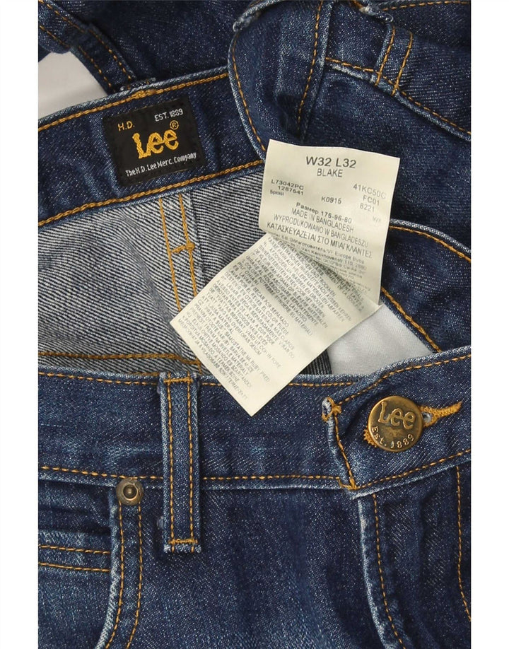 Lee Mens Straight Jeans W32 L32 Navy Blue Cotton