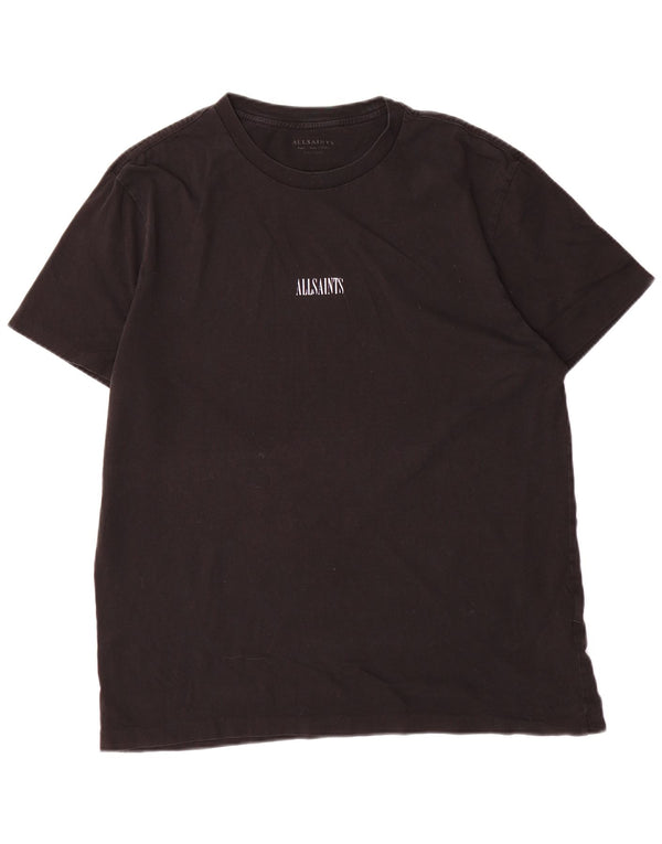T-shirt grafica da uomo con vestibilità rilassata All Saints, piccola, in cotone nero