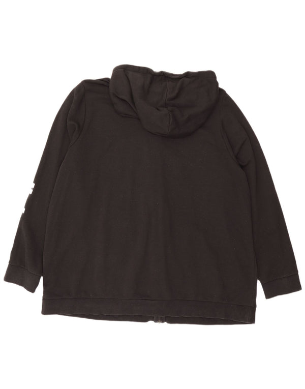 Adidas Womens Graphic Zip Hoodie Sweater UK 32/34 4XL Black Cotton