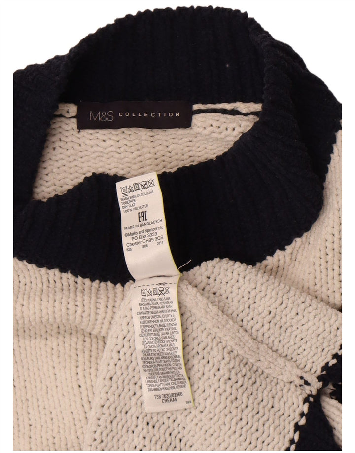 Marks & Spencer Womens Turtle Neck Jumper Sweater UK 14 Medium White