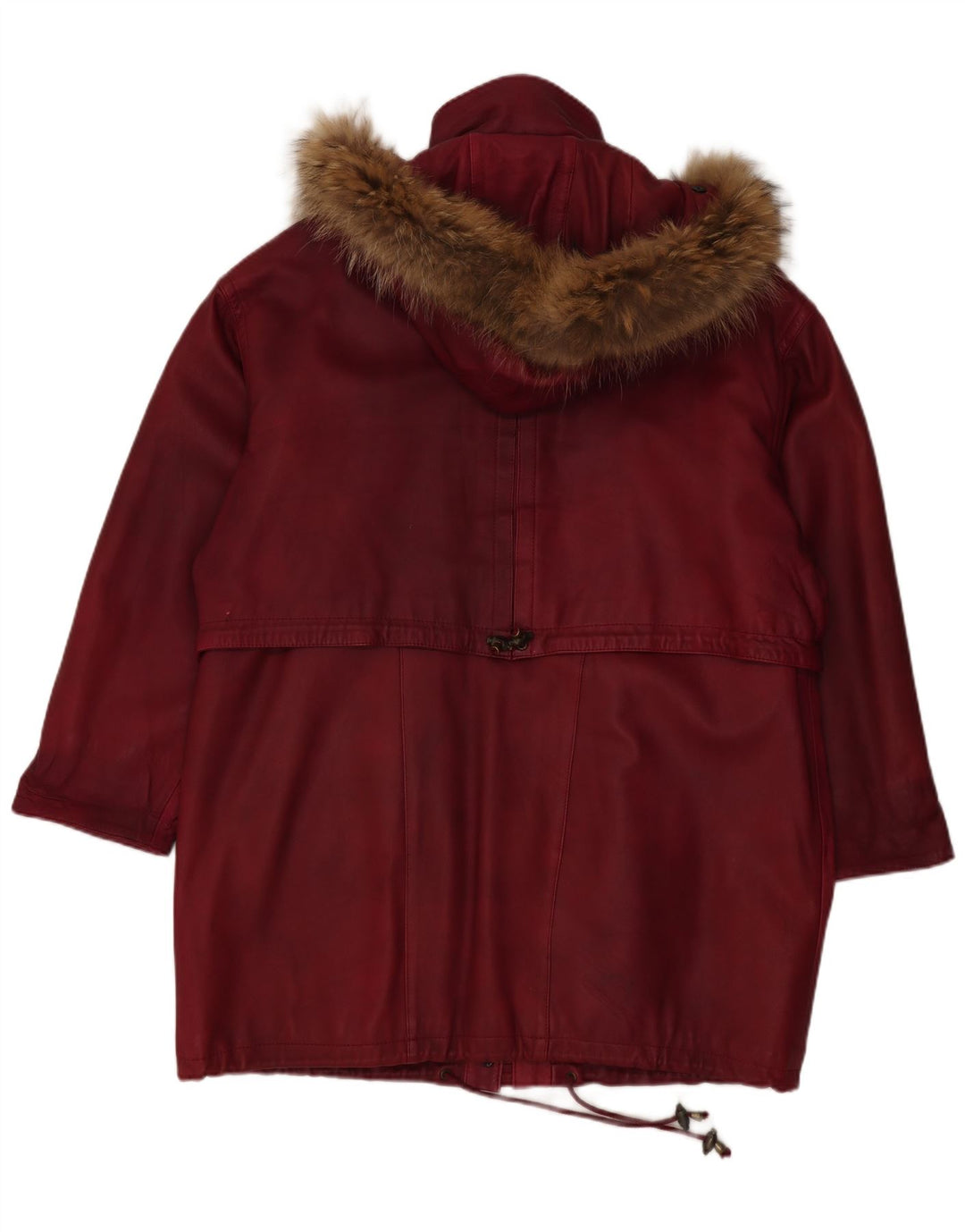 Vintage Womens Oversized Hooded Parka Jacket EU 48 2XL Maroon