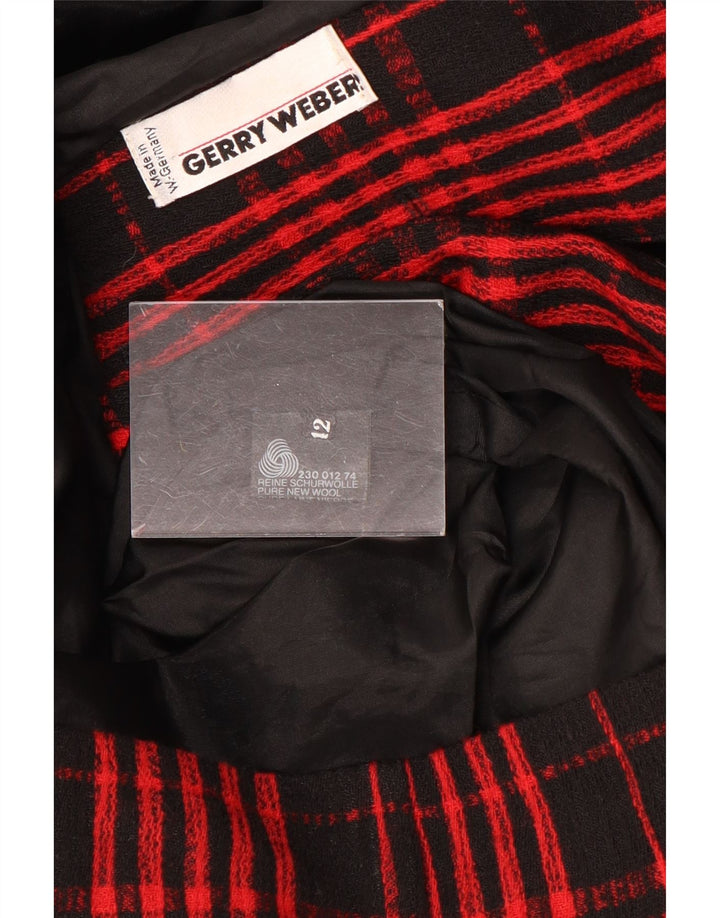 Gerry Weber Sacou blazer pentru femei cu 7 nasturi UK 12 Medium Red Check Wool