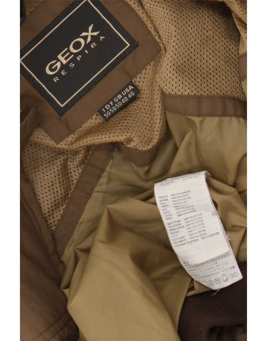 Geox Mens Respira Bomber Jacket IT 50 Large Marrón Poliamida