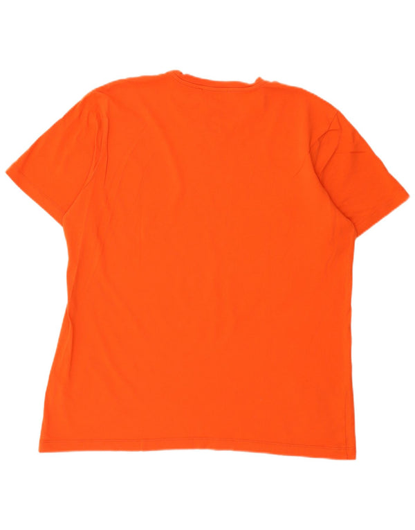 Trussardi Mens Graphic T-Shirt Top XL Orange Cotton