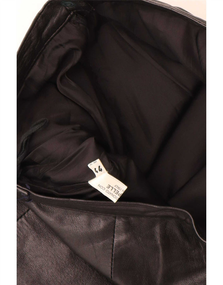 Vintage Γυναικεία Δερμάτινη Φούστα IT 44 Medium W28 Μαύρη