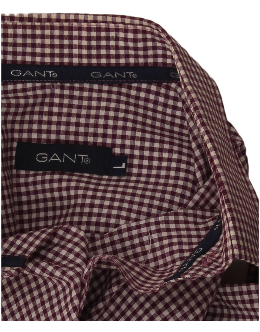 Gant Mens Shirt Large Burgundy Gingham