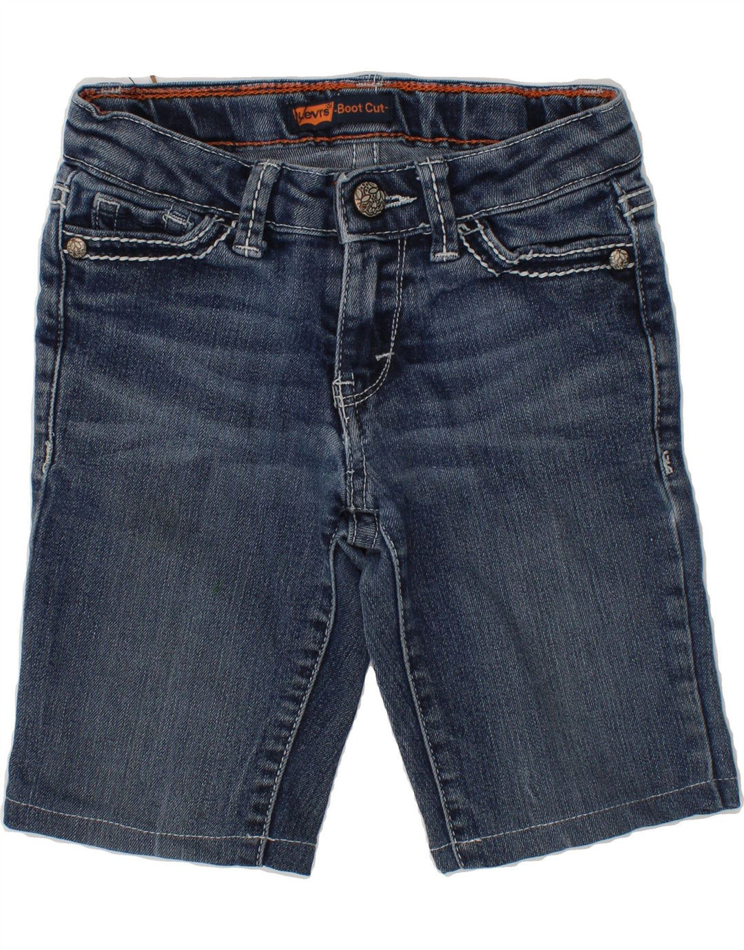 LEVI'S Boys Denim Shorts 7-8 Years W22 Blue Cotton Vintage Levi's and Second-Hand Levi's from Messina Hembry 