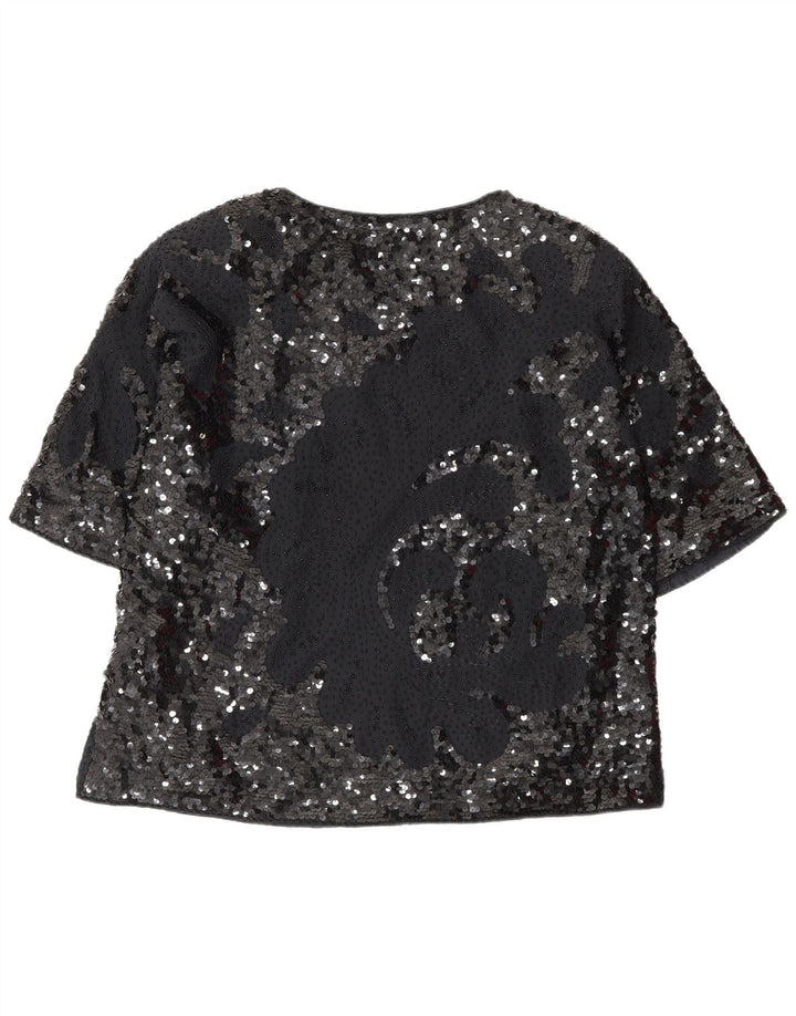 Vintage Womens Blouse Top IT 46 Large Black