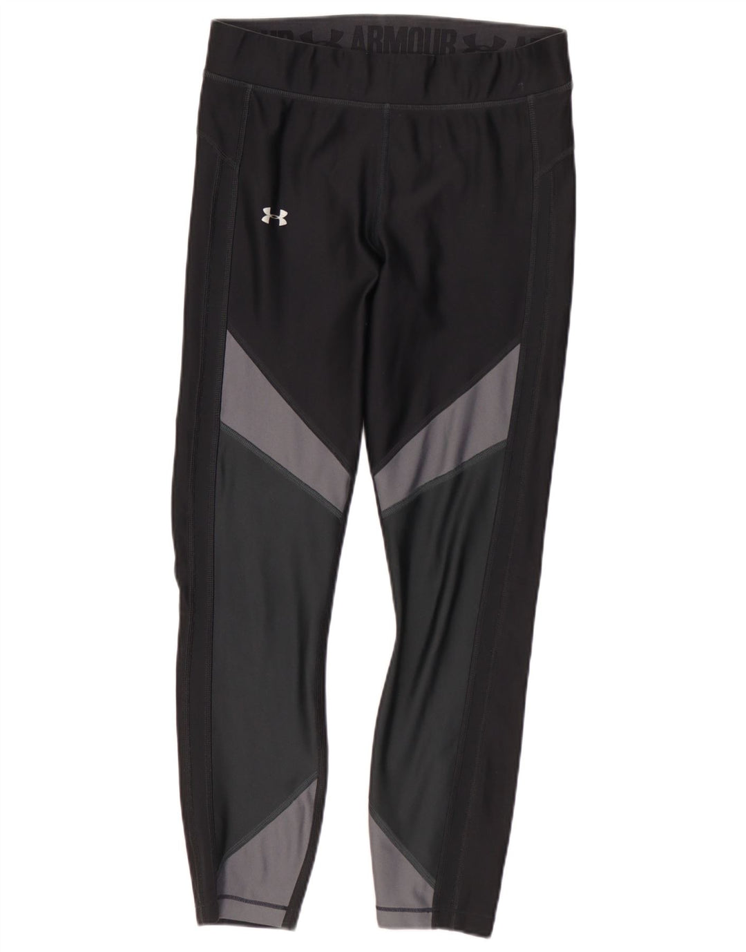 Under Armour Womens Leggings UK 12 Medium Black Colourblock Polyester