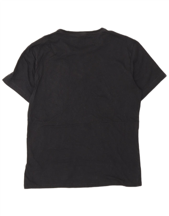 GAS Mens Graphic T-Shirt Top Medium Black Cotton