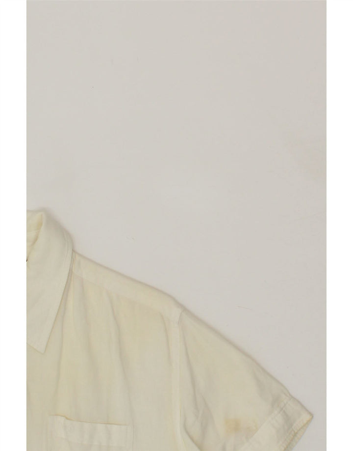 LEE Mens Short Sleeve Shirt Medium Off White Vintage Lee and Second-Hand Lee from Messina Hembry 