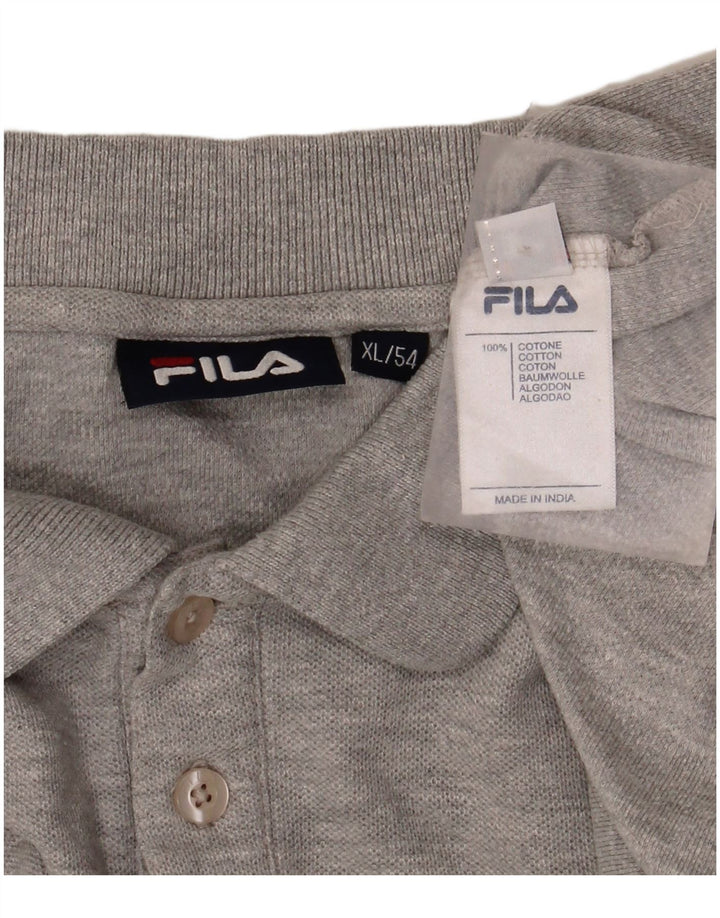 FILA Mens Polo Shirt XL Grey Cotton