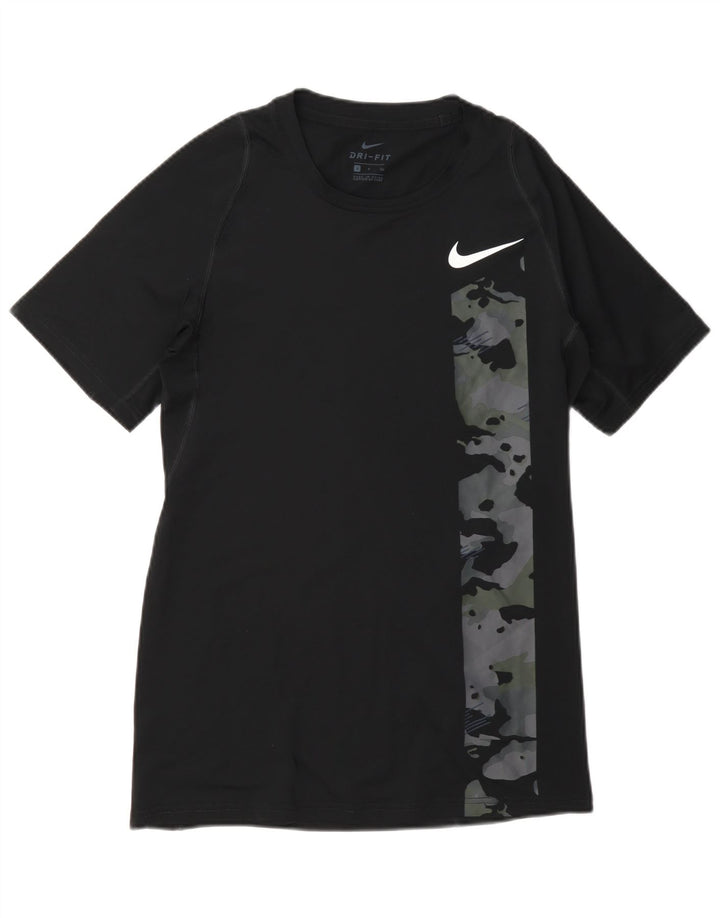 Nike Mens Dri Fit Graphic T-Shirt Top Small Black Camouflage Polyester