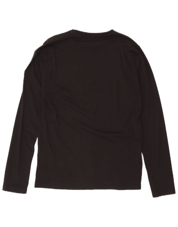 Pickwick Mens Graphic Top Long Sleeve Medium Black Cotton