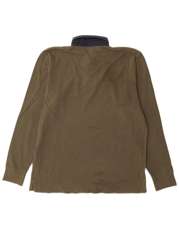 Harmont & Blaine Polo de rugby à manches longues pour homme Coupe ajustée Vert Taille L