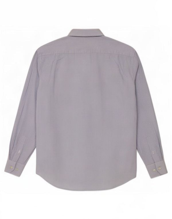 Massimo Dutti Chemise homme Taille 44 17 1/2 XL Bleu à fines rayures