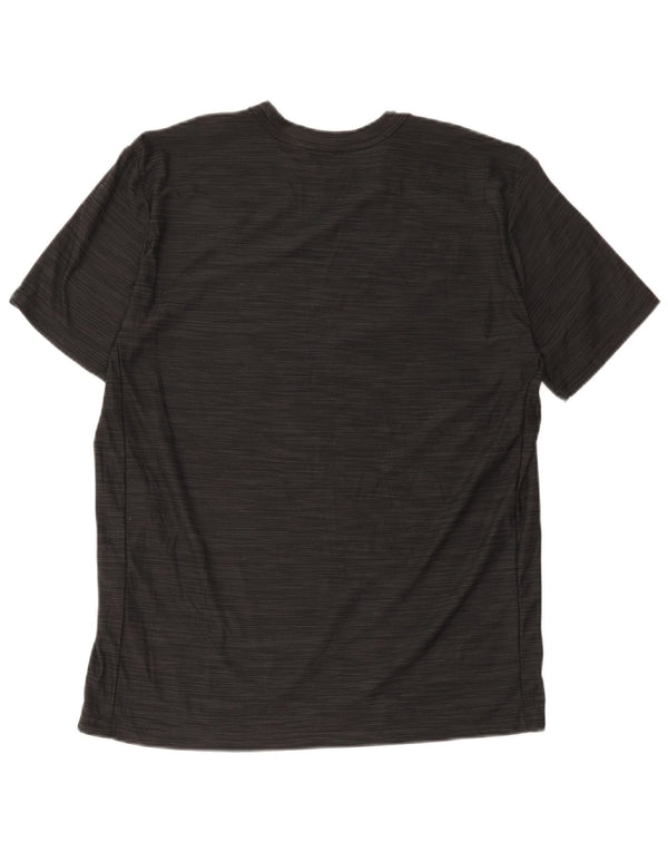 Nike Mens Dri Fit T-Shirt Top Large Black Striped Polyester