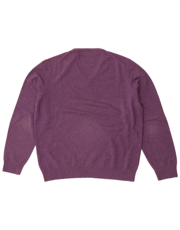 Massimo Dutti Herre V-hals sweater Stor lilla uld