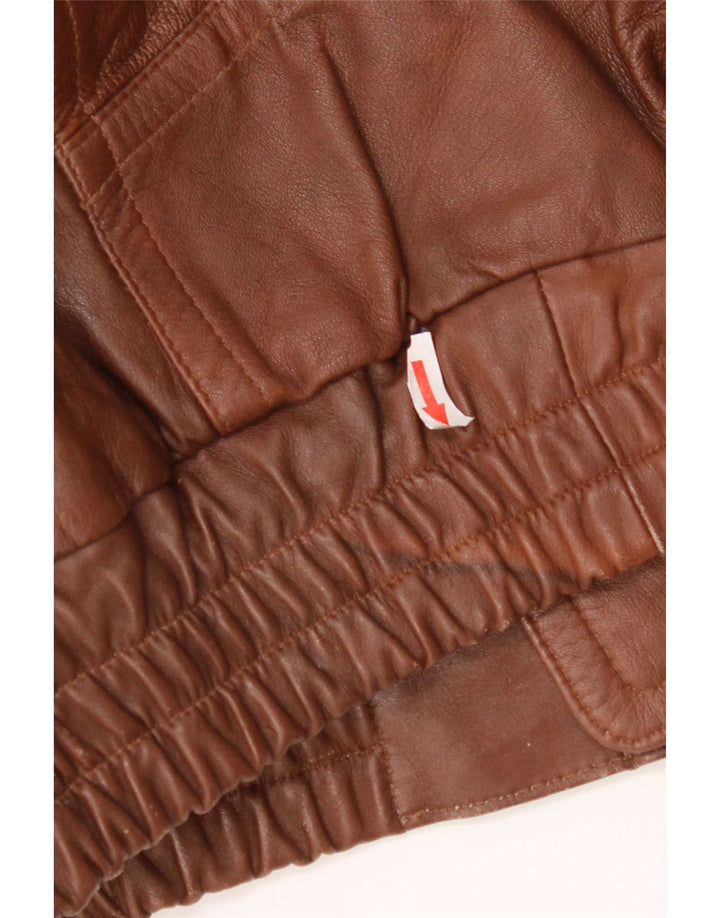 Giacca in pelle vintage da uomo UK 40 grande marrone