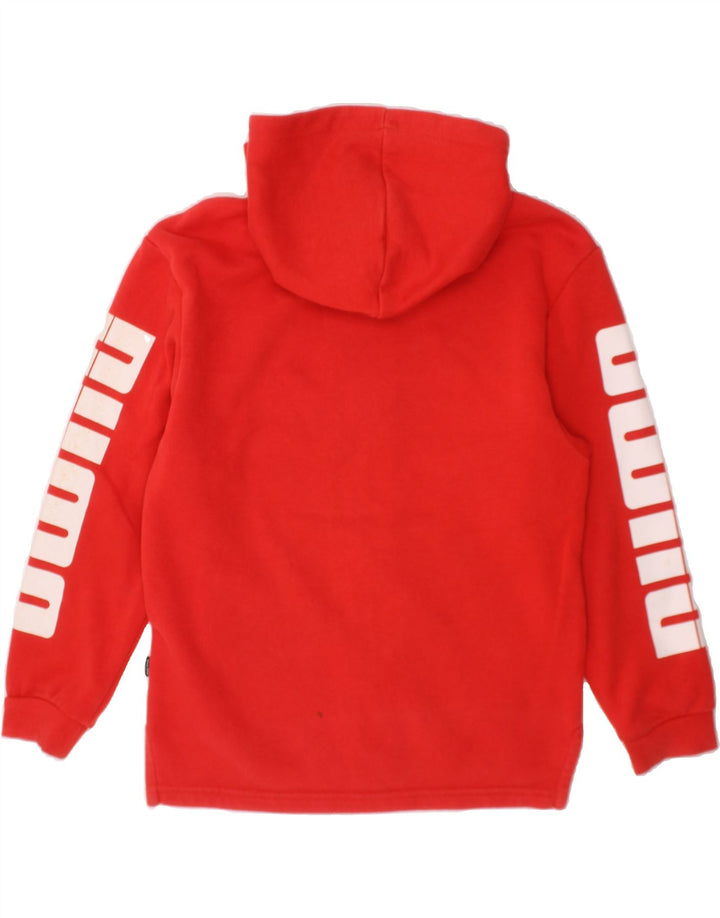 PUMA Boys Graphic Zip Hoodie Sweater 7-8 Years Red Cotton Vintage Puma and Second-Hand Puma from Messina Hembry 