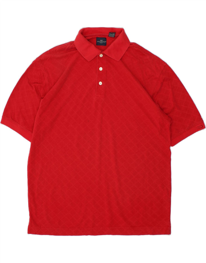 DOCKERS Mens Golf Polo Shirt Large Red Cotton Vintage Dockers and Second-Hand Dockers from Messina Hembry 