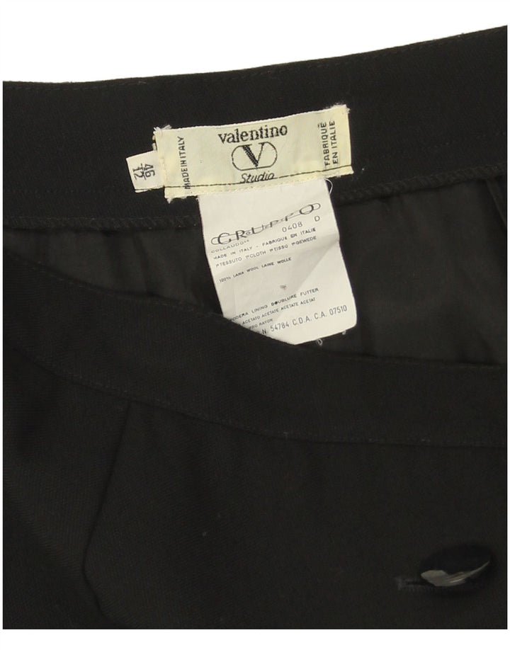 Valentino Womens Straight Skirt IT 46 Large W32  Black Wool