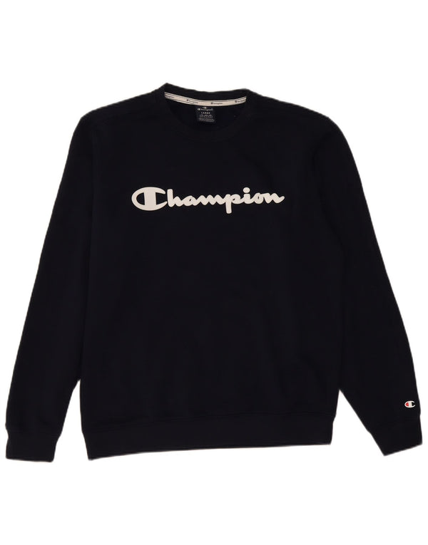 Champion Mens Graphic Sweatshirt Jumper Large Navy Blue