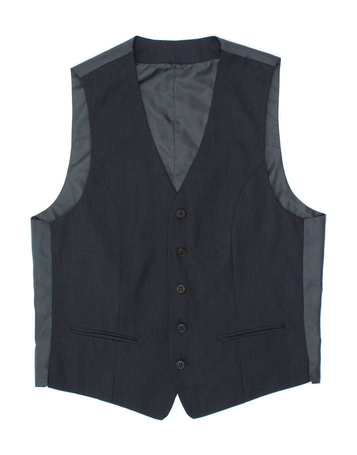 C&A Mens Waistcoat IT 48 Medium Navy Blue Polyester Vintage C&A and Second-Hand C&A from Messina Hembry 