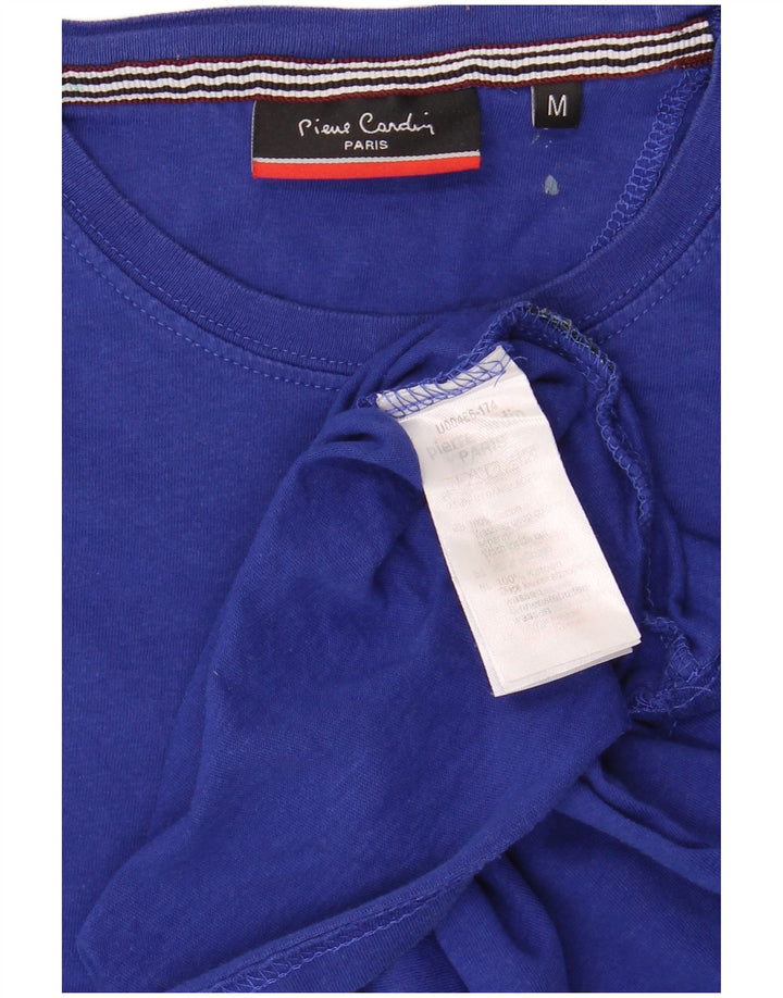 Pierre Cardin Mens T-Shirt Top Medium Blue Cotton