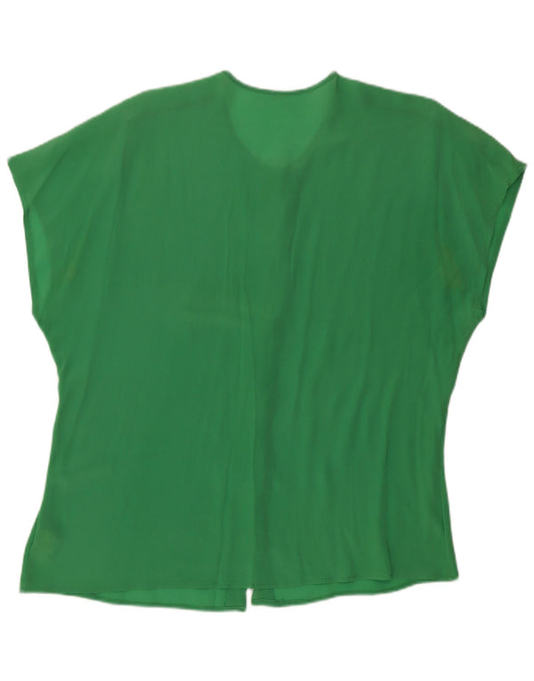 Vintage Womens See Through Loose Fit Shirt Blouse UK 14 Medium Green