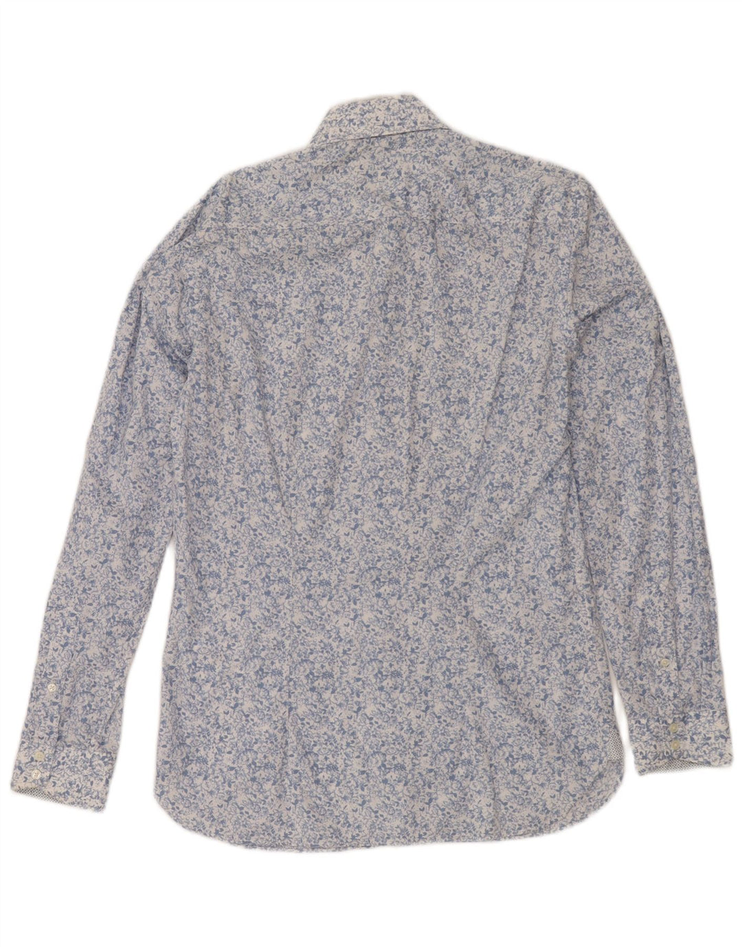 Ted Baker Mens Shirt Size 15 Medium Blue Floral Cotton