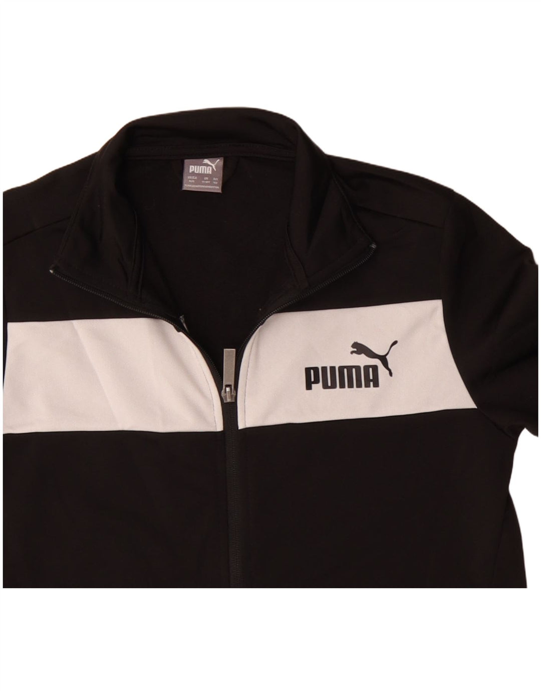 Puma Boys Graphic Tracksuit Top Jacket 11-12 Years Black Colourblock