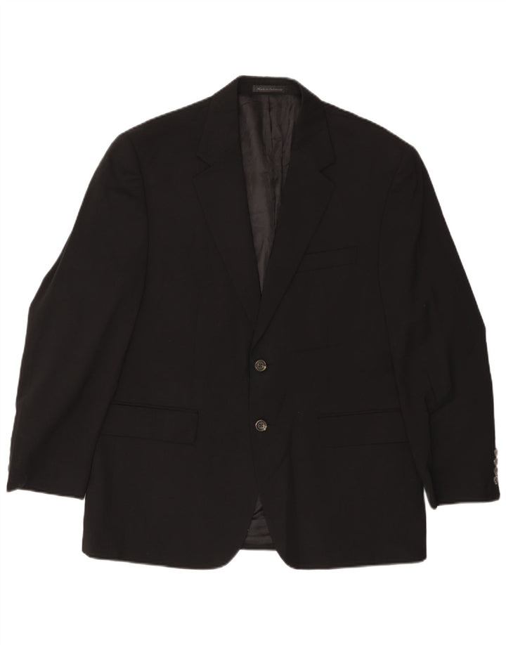 CHAPS Mens 2 Button Blazer Jacket UK 40 Large Black Wool