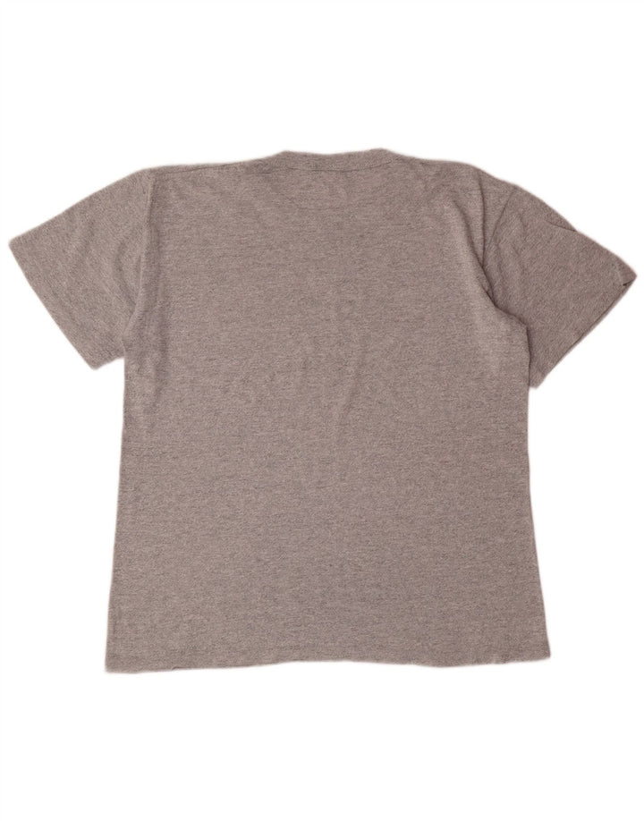 CHAMPION Mens Graphic T-Shirt Top Medium Grey Flecked Cotton