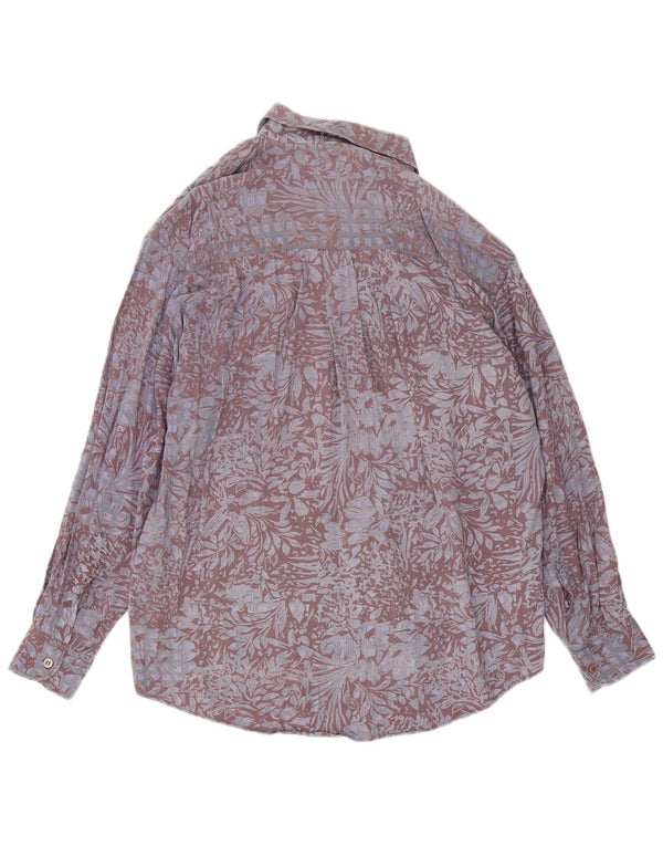 Orso Poeta Mens Shirt Large Grey Floral Viscose