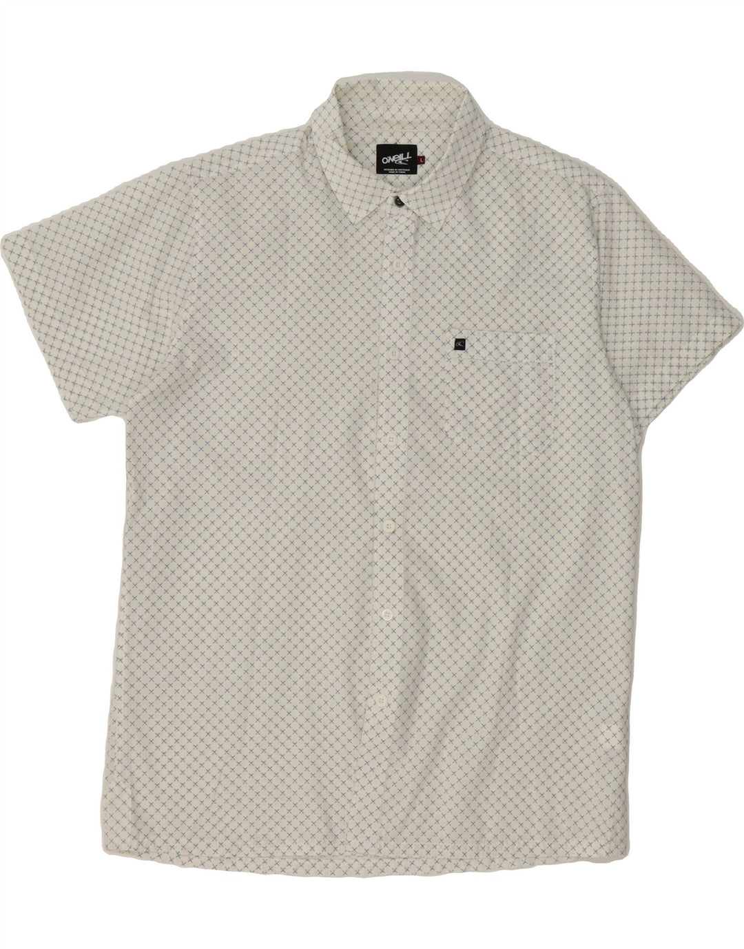 O'NEILL Mens Short Sleeve Shirt Large White Check Cotton Vintage O'Neill and Second-Hand O'Neill from Messina Hembry 