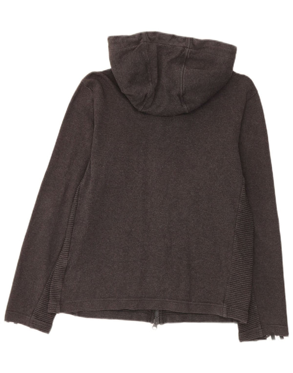 Felpa con cappuccio e zip grafica da donna Adidas UK 6 XS cotone grigio