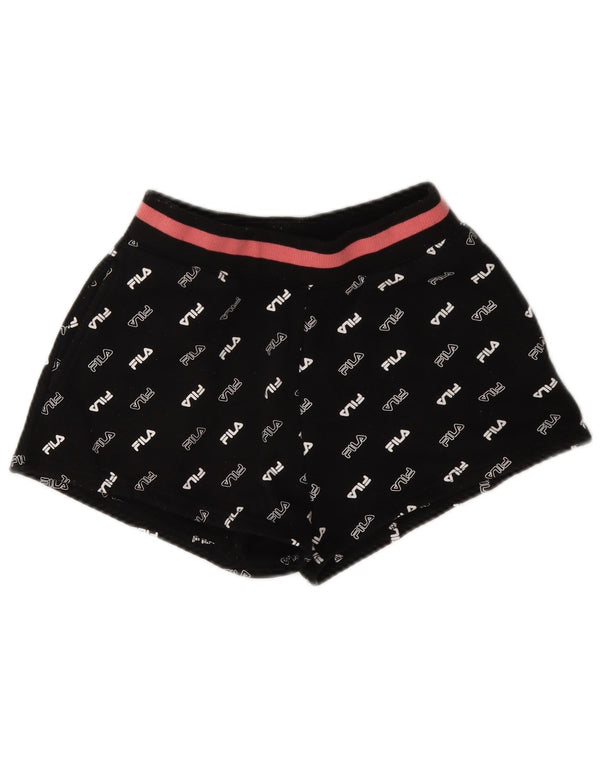 Pantaloncini sportivi grafici da donna Fila UK 6 XS poliestere nero