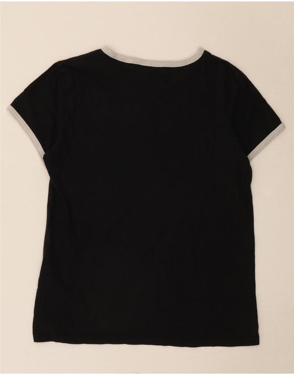 Levi's Womens Perfect Crew T-Shirt Top UK 10 Small Black Colourblock Cotton