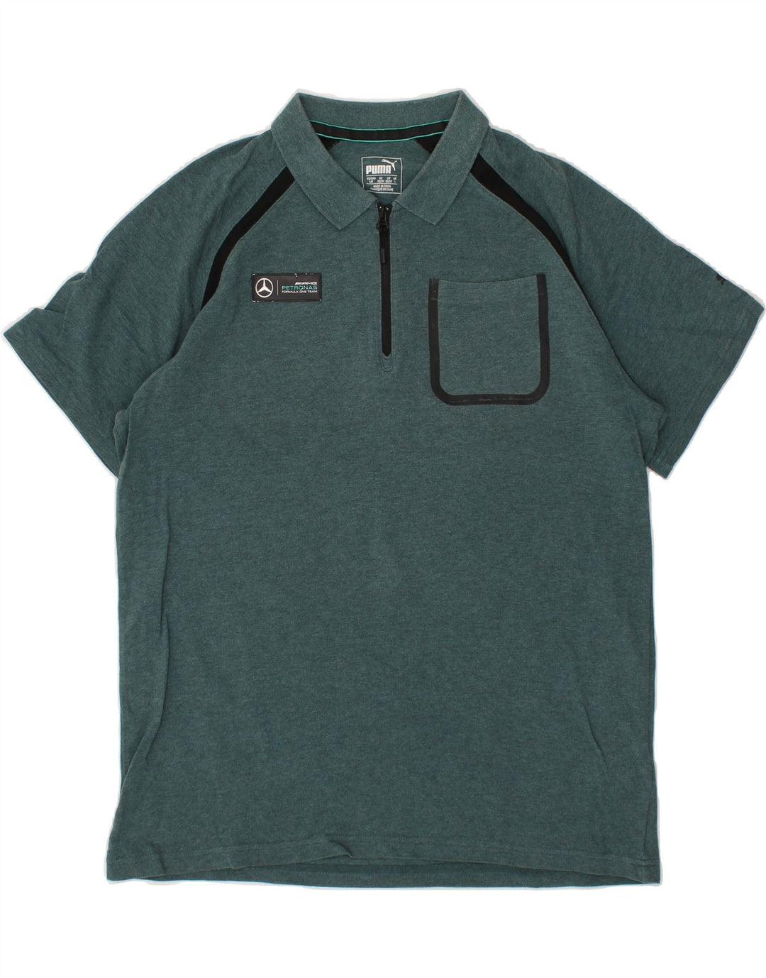 PUMA Mens Polo Shirt Large Green Cotton Vintage Puma and Second-Hand Puma from Messina Hembry 