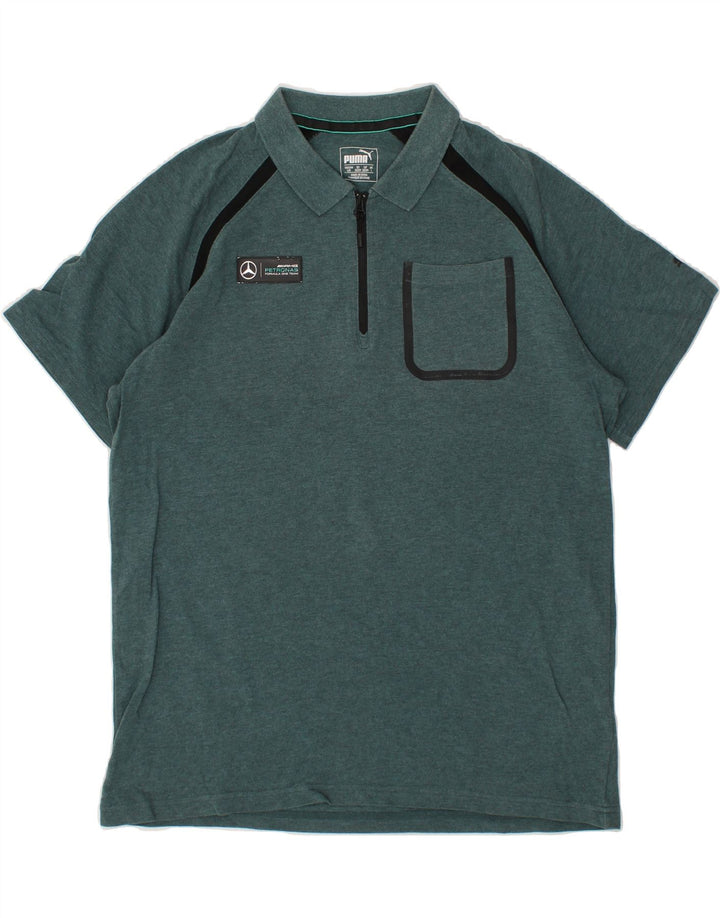 PUMA Mens Polo Shirt Large Green Cotton Vintage Puma and Second-Hand Puma from Messina Hembry 