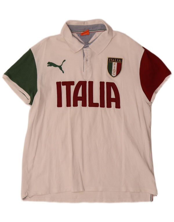 Puma Herren Italia Graphic Poloshirt XL Weiß Farbblock
