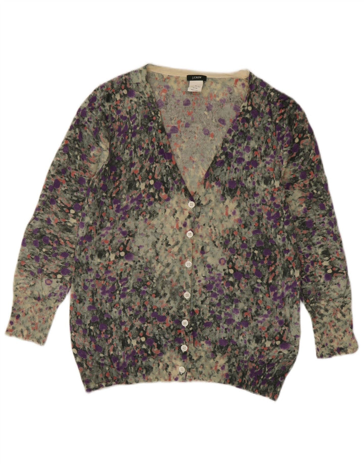 J. CREW Womens Cardigan Sweater UK 12 Medium Multicoloured Spotted