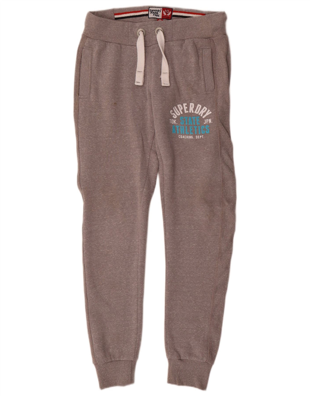 SUPERDRY Hombre Pantalones de chándal con estampado Joggers Small Gris Poliéster