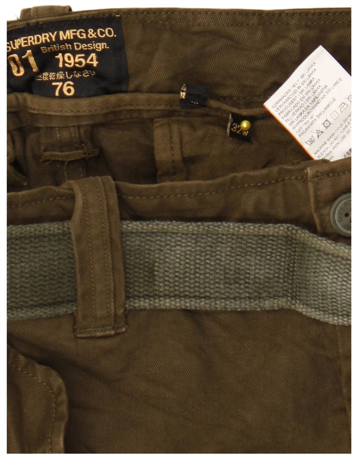 Superdry Mens Cargo Shorts W32 Medium Khaki Cotton