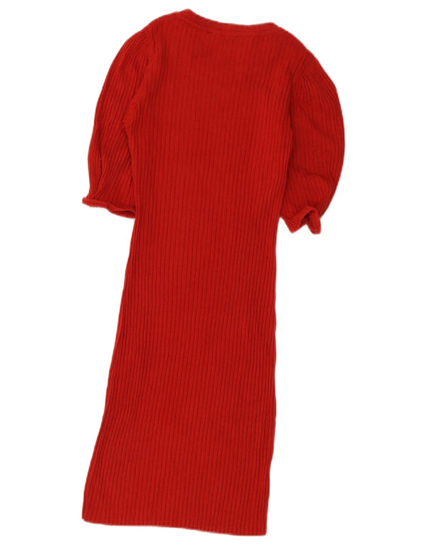 Abito maglione a maniche corte da donna Zara UK 8 piccolo rosso